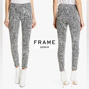 Frame Le High Skinny Abstract Animal Print Jeans Size 26